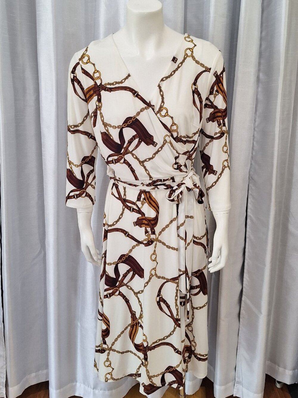 Lauren Ralph Lauren NTW new dress chain print size 8